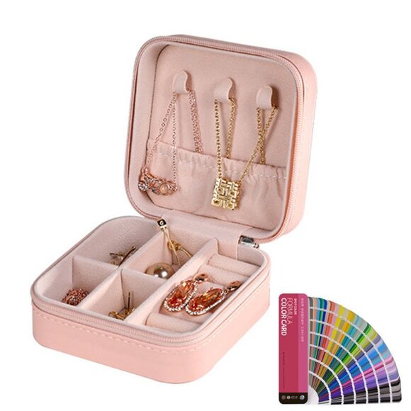 Portable Travel Mini Jewelry Box Leather Jewellery Ring Organizer ,Storage 1 Set - Picture 1 of 10